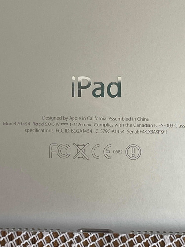 Mini iPad 2 /sim Modelo A1454 (Usado)