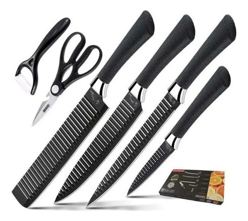 Set Juego Cuchillos Cocina 6 Pz Acero Cerámica Profesional 