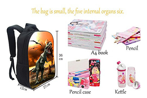 Mochila Escolar Con Dinosaurios (dinosaurio De 4 X 14 Pulgad