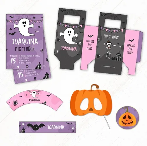 comprar Kit Halloween 2 + Props De Regalo ** Editable **