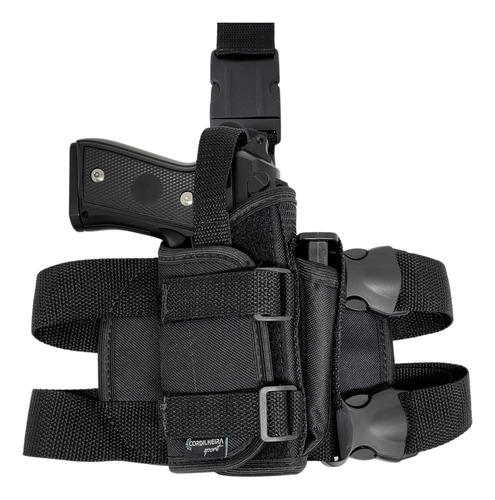 Coldre Robocop Universal Com Porta Magazine Destro Preto