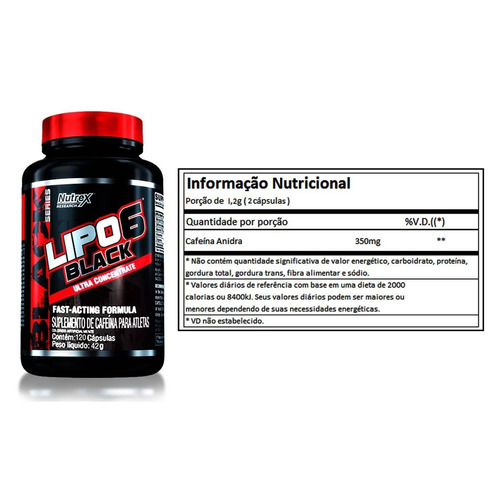 Lipo 6 Black Nutrex 120caps Termogênico Original