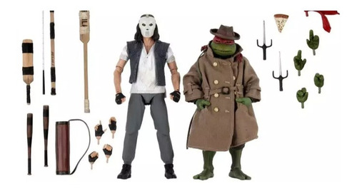 Figura Casey Jones & Raphael, paquete de 2 unidades, 7 Tmnt (película de 1990) Neca