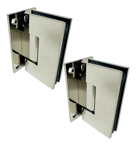 2 Bisagras Muro Vidrio Para Puerta De Cristal Acero Inox