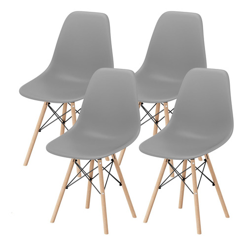 Juego De Comedor Eames Mesa Tapa Vidrio + 2 Sillas Eames