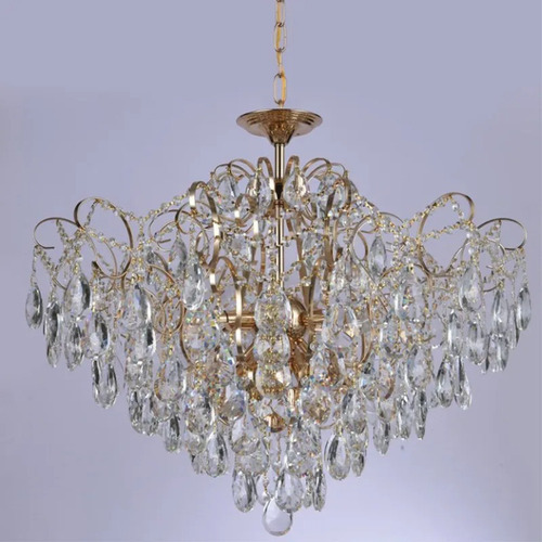 Lustre Pendente Ouro Sindora Dcd00476 80cm Cristal E14x12 Cor Dourado biolt