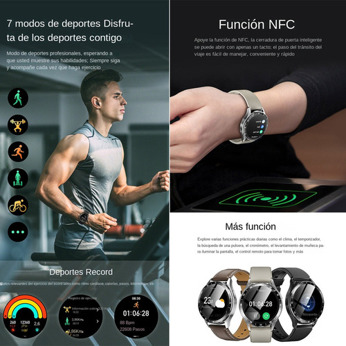 Auriculares Bluetooth 2 En 1 Para Reloj Inteligente Con Nfc