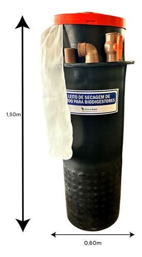 Tratamento Esgoto Agua Banheiro Cozinha Fossa Super Biodigestor 600lts C Leito Secagem Caixa Gordura Sanear Brasil