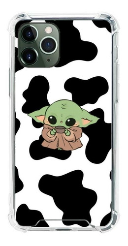 Funda Case Baby Yoda Cow Print Para iPhone Antigolpes