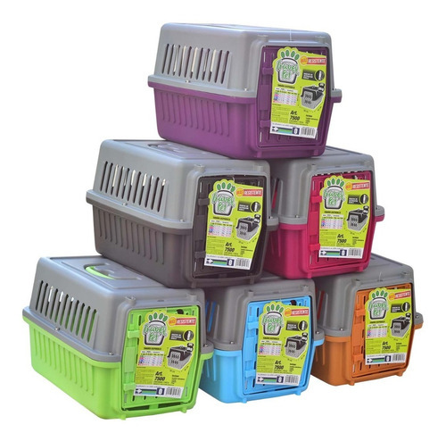 Jaula Transportadora Perro Gato 42x28x26.5 7500 6 Piezas