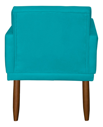 Kit 3 Poltronas Decorativas Para Recepção Consultório Cores Cor Azul-turquesa Desenho Do Tecido Suede Liso