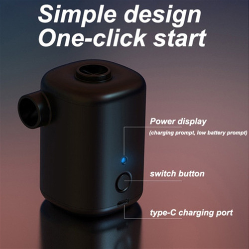 Bomba De Ar Elétrica Recarregável Usb Para Inflação E