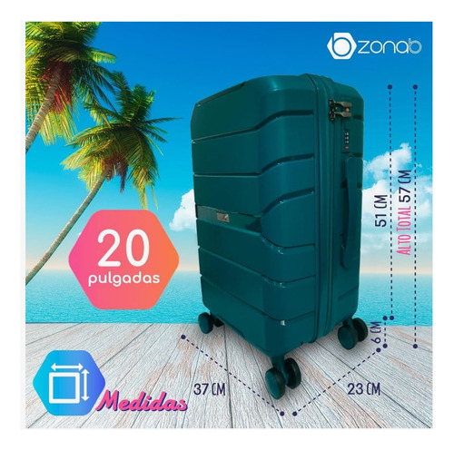 Maleta Polipropileno 20 Carry On + Neceser Verde Verde