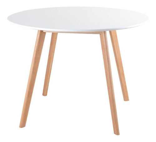 Mesa De Jantar Leda 100 Cm + 3 Cadeiras Estofadas Leda Cor Mesa branco com cadeiras cinza claro