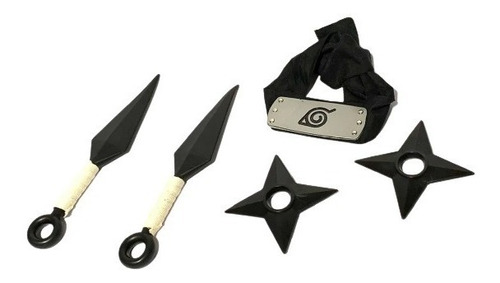 Set Naruto Shippuden 2 Kunai + 2 Estrella Shuriken + Bandana