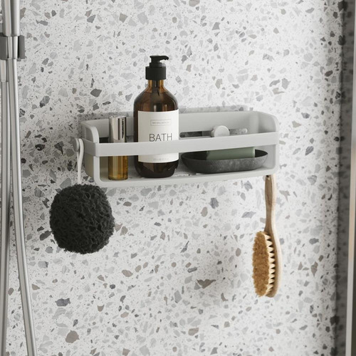 Estante De Baño Para Ducha Con Adhesivo Modelo Flex Umbra Color Gris