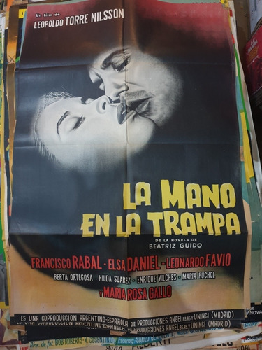 Antiguo Afiche Cine Original-la Mano En La Trampa- 309museo (Usado)