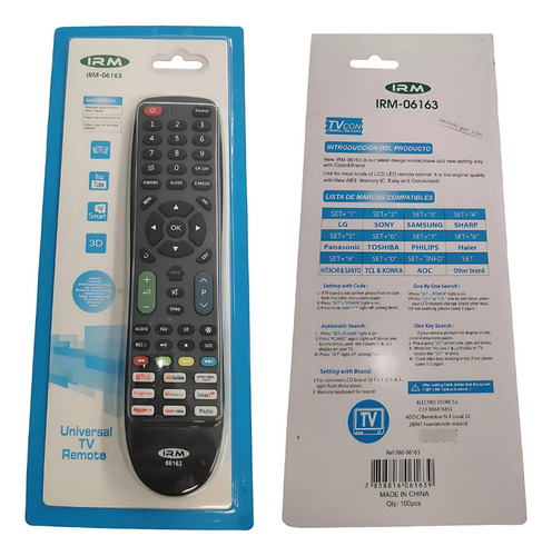 Control Remoto Universal Modelo Irm 06163