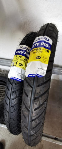 Imagen 1 de 4 de Paquete Llantas Para Moto 2.75 100/90-18 City Pro Michelin