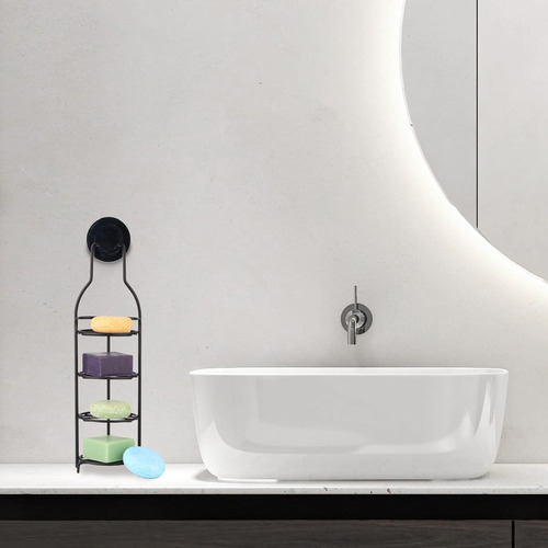 Jabonera Para Pared De Ducha, 4 Niveles, Redondo, Con Plato