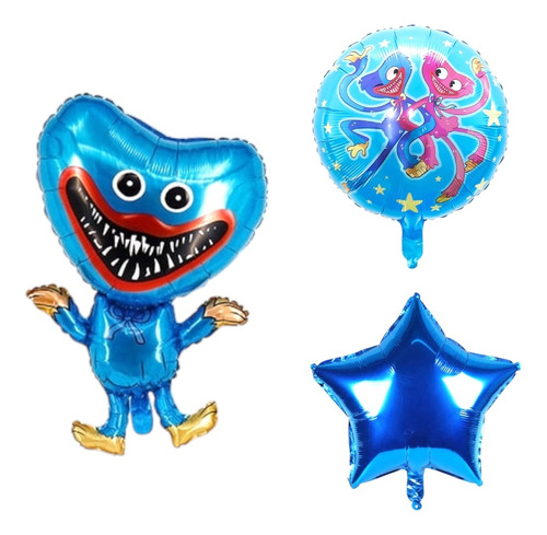 Kit Globos Metalicos Huggy Wuggy 10 Pzs Poppy Play Time Huggy Wuggy