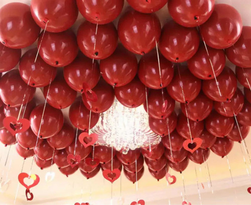 Globo Corazon Rojo / 100pz Por Paquete