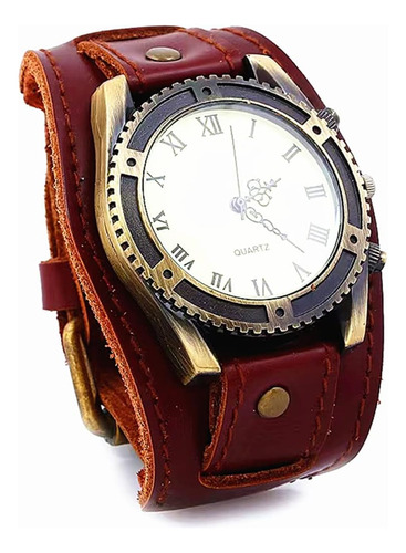 Minilujia Reloj De Pulsera Vintage Retro Punk Para Hombre,