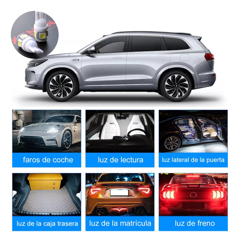 20pzs Foco Led Pellizco T10 Automotriz Lote Led 5050 Blanco
