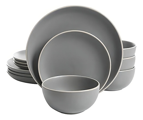 Gibson Home 114388.12RM Vajilla Gris Mate