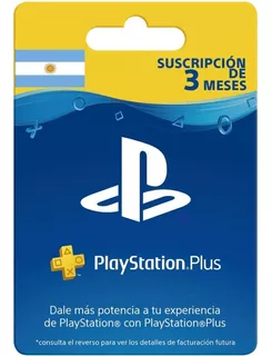 Codigo Playstation Ps Plus 3 Meses Reg Argentina Ps3 Ps4 Ps5