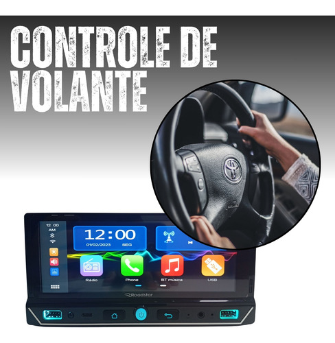 Central Multimídia 1din Mp5 Universal Bt Carplay Sem Fio