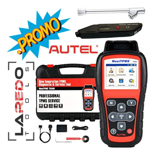 Escaner Autel Maxi Tpms Ts408 + Calibrador Digital + Chuck 