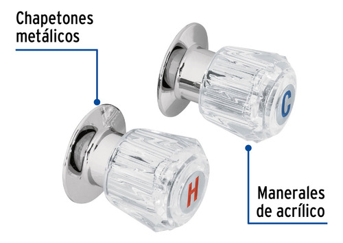 Juego De 2 Manerales Acrílico Trans. Para Regadera Basic