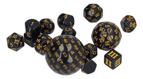 Juego De 15 Dados Poliédricos D3d100 De 3 A 100 Lados
