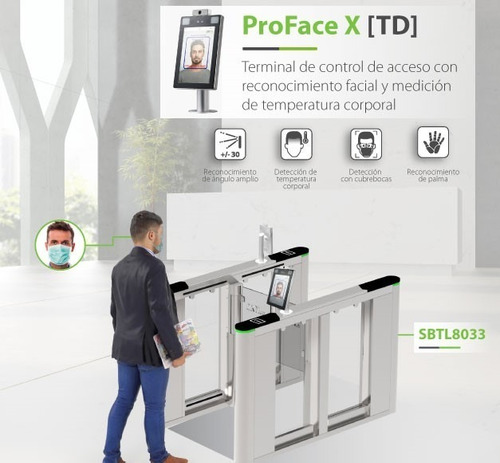 Imagen 3 de 8 de Acceso Facial Detección Temperatura Zkteco Proface X Td Wifi
