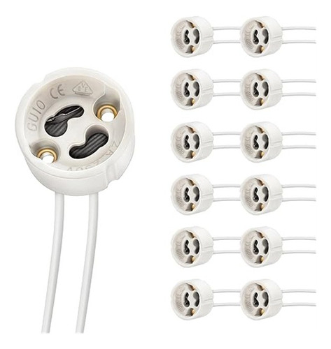  Pack 20 Zócalos Soquetes Ampolleta Gu10 Base Conector Led