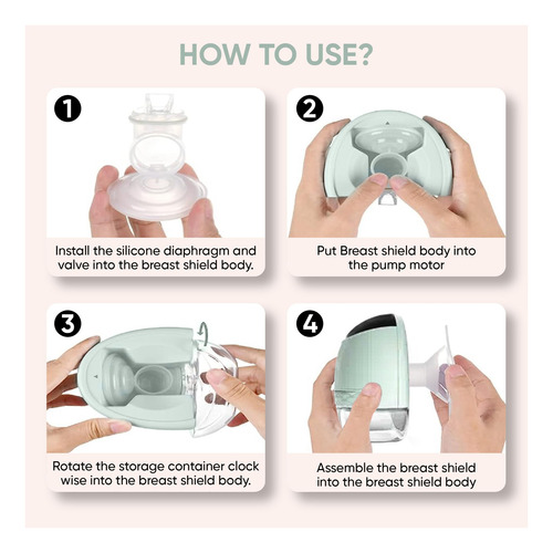 Zomee Fit - Extractor De Leche Portátil, Manos Libres, Portá
