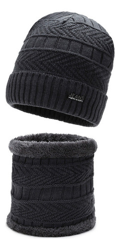 Conjunto De Gorro De Invierno De Punto Y Bufanda, Forro Pola