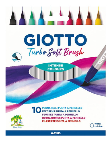 Marcadores Giotto Punta Picel - Brush X 10 Colores 