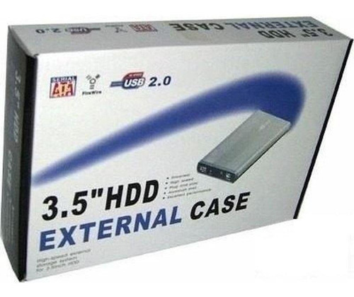 Case 3.5 Sata Para Hd 500gb 1tb 2tb Com Cabo E Fonte Preta