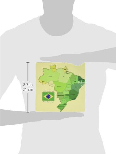 Mapa Politico Colorido De Bra De 3drose Llc De 8 X 8 X 0.25