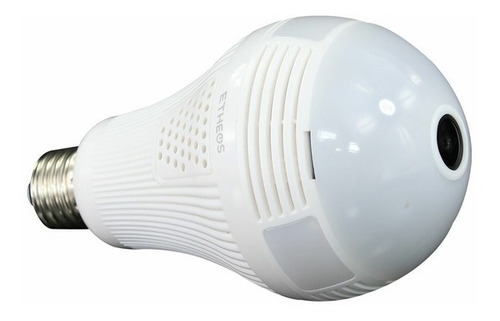Imagen 3 de 5 de Lampara Wifi Led Ip Camara Hd 360° Ojo Pez Espia Graba Sdmic Color Blanco