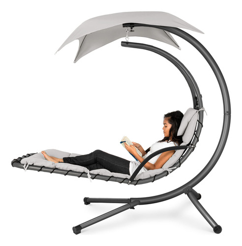 Columpio De Acero Con Almohada Y Toldo Ideal Para Exterior.