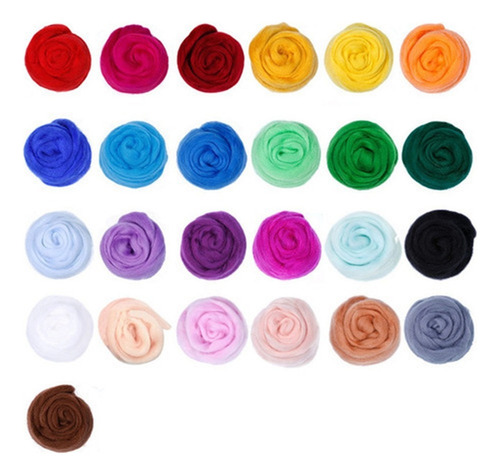 * Kit De Fieltro De Aguja De Viaje De Lana Multicolor 25