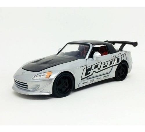Coche miniatura Honda S2000 2001 Jdm Silver 1:24 de Jada Toys