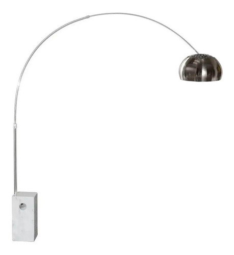 Lampara De Pie Arco Cromo Moderna Base Marmol Carrara 35kg