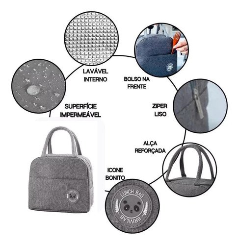 Bolsa Térmica Com Alça E Bolso Para Alimentos E Bebidas Vermelho Liso