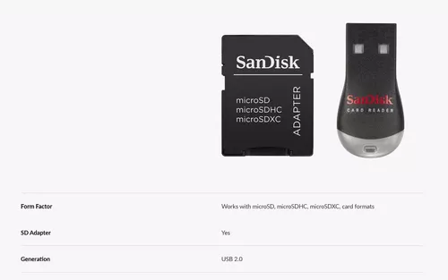 Sandisk Mobilemate Duo - Adaptateur microSD vers SD - USB 2.0 - Le