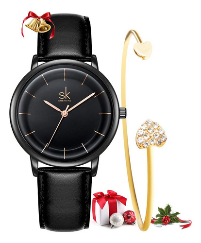 Shengke Reloj De Pulsera Para Mujer Con Correa De Piel De Cu