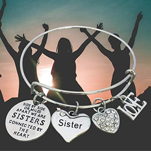 Infinity Collection Pulsera Con Dijes De Hermanas Para Mujer